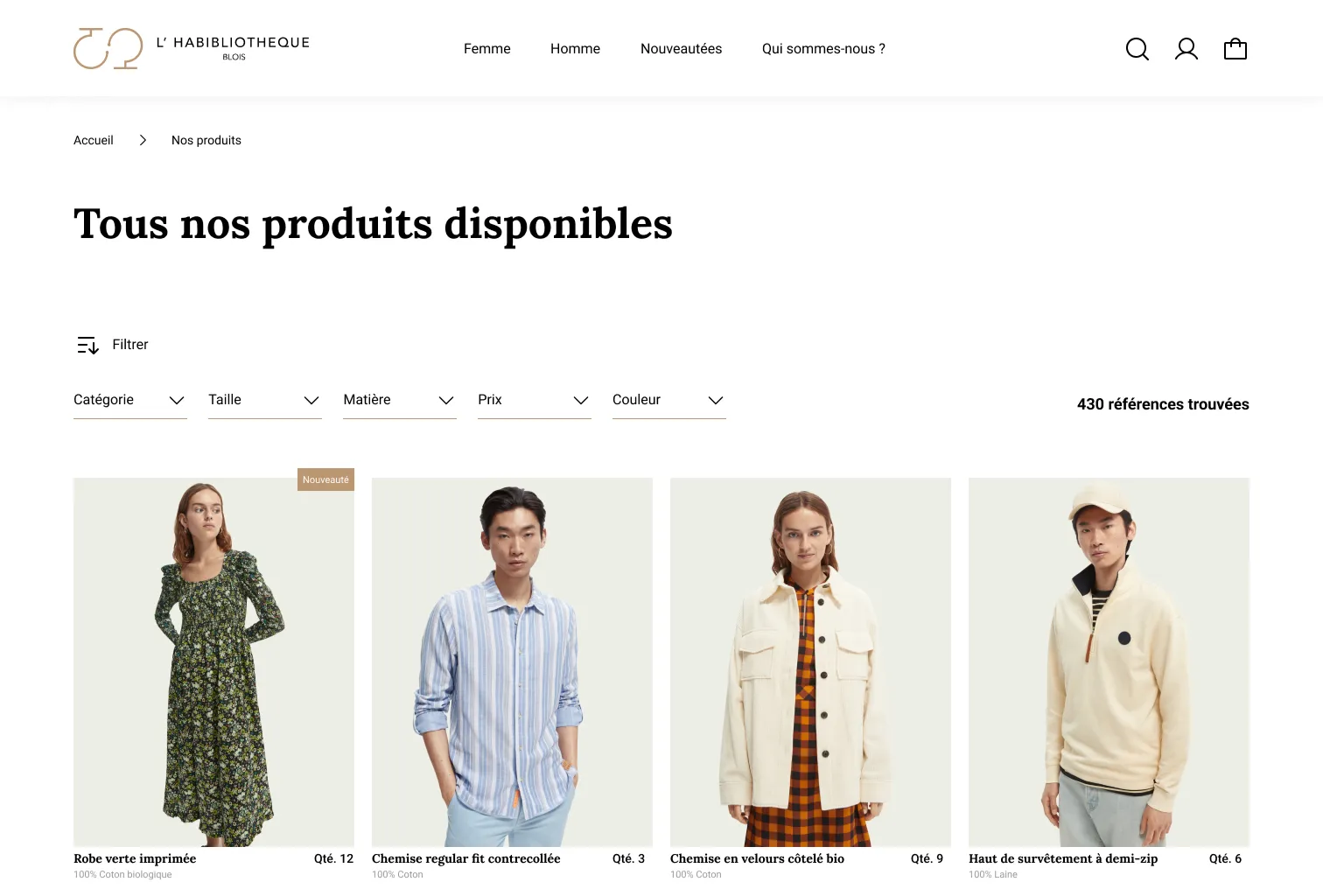 Page d&#x27;accueil du site
